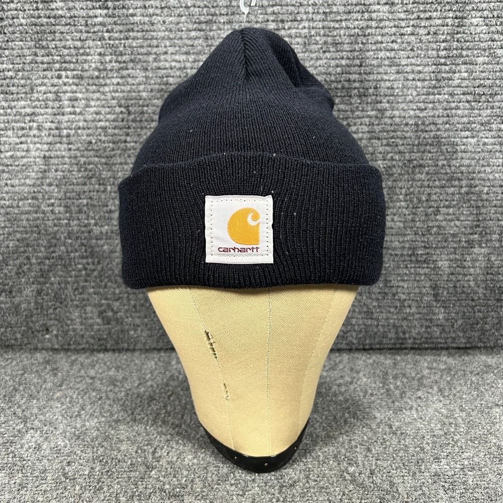 Carhartt Beanie Cap Hat Navy Blue Mens Adults OSFA USA Made Work Outdoor